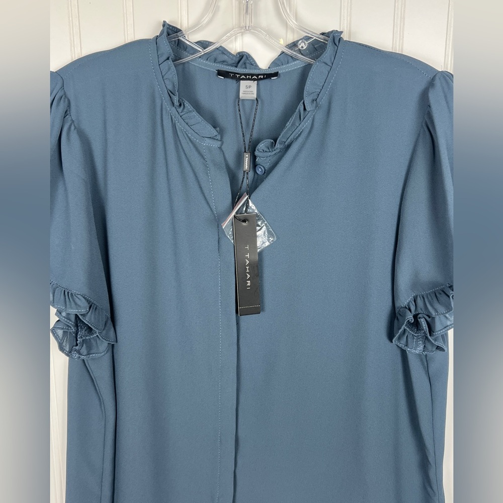 Tahari Deep Slate Blue Top - Small - Picture 6 of 13